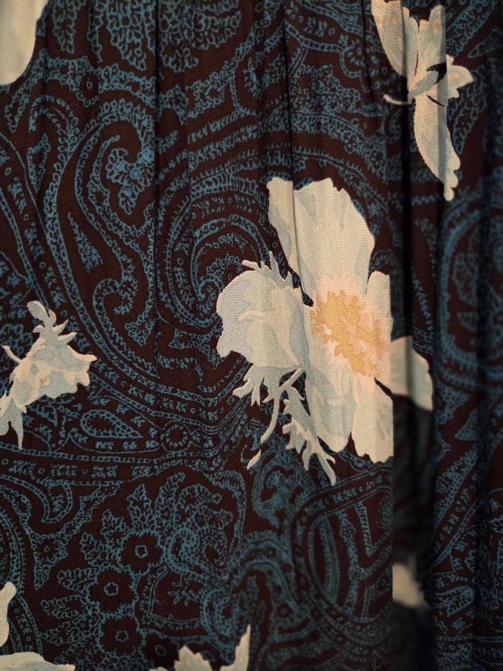 & Other Stories Navy Floral Maxi Dress with Puff Sleeves - Picture 3 of 5